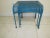 Mid-Century Modern Nesting Patio Garden Metal Wire Side Tables Blue 1980s Salterini Style Set of 3 For Sale - Image 3 of 9