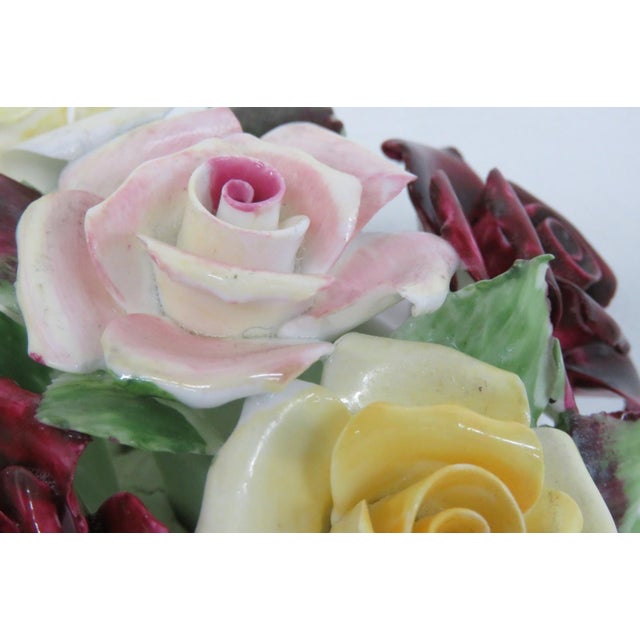 Royal Adderley Bone China Floral Basket of Roses Figurine Made in England 5054b For Sale - Image 9 of 18