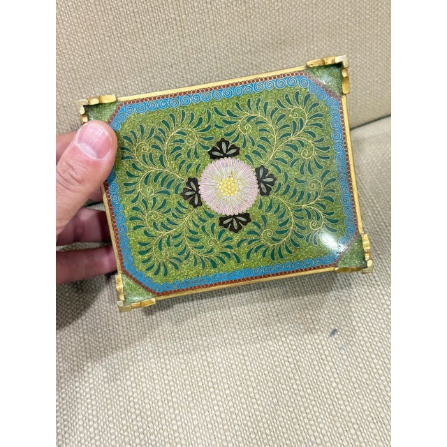 Japanese Cloisonne Enamel Dragon Trinket Box Attributed to Inaba, Meiji For Sale - Image 4 of 12