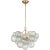 Talia Small Chandelier in Gild and Clear Swirled Glass Designer: Julie Neill Canopy: 6" Round Mounting: Chain Socket: 3 -...