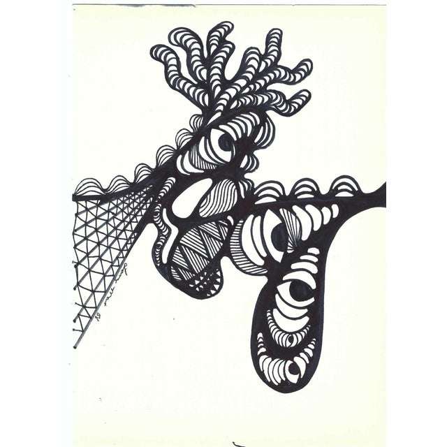 1988 mixed media on paper by New York artist Lang Mart. Signed center right. Combined shipping available, please inquire.