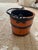 Antique Primitive Wooden Forged Iron Rice Berry Bucket Orange For Sale - Image 4 of 9