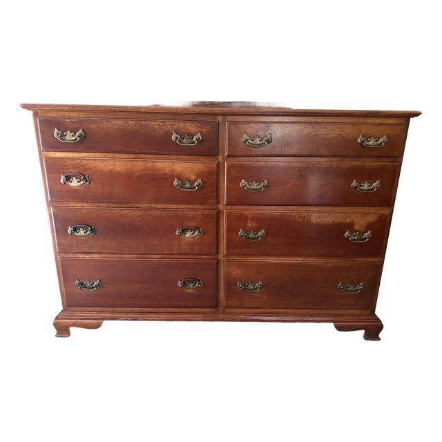1950s L. & J. G. Stickley Solid Cherry 8-Drawer Georgian Dresser For Sale