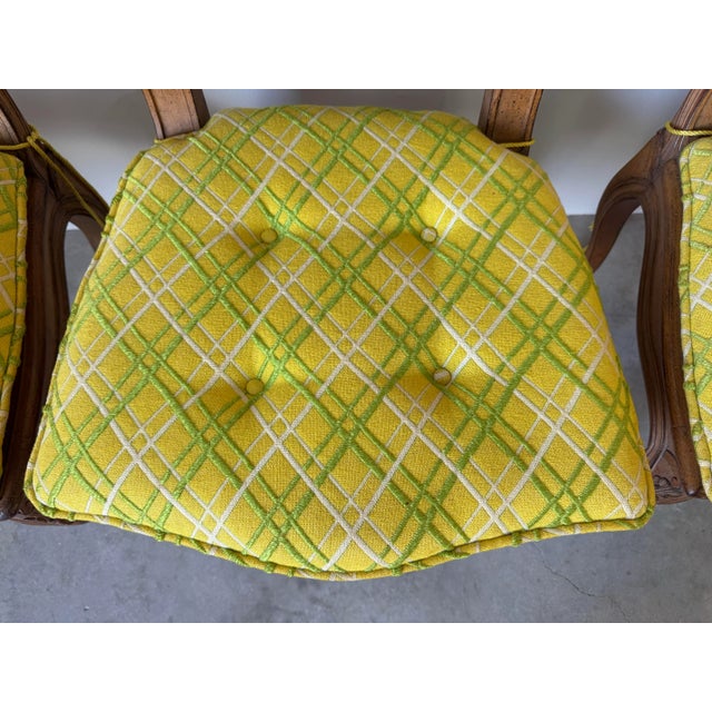 Vintage French Country Louis XV–Style Carved Wood Dining Chairs With Cane Backs — Set of 4 For Sale In Miami - Image 6 of 12