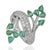 Victorian Art Nouveau Inspired Natural Emerald & Diamond Cocktail Ring for Women, Size 7 For Sale - Image 3 of 14