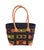 This hand made Sewn & Embroidered Raffia /leather Tote Bag from Madagascar showcases traditional raffia weaving with...