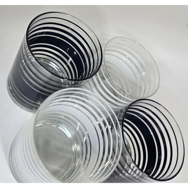 Nautical Striped Lowballs- Set of Four For Sale - Image 9 of 9