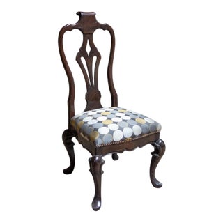 Fremarc Designs Carved Slat Back Side Chair For Sale