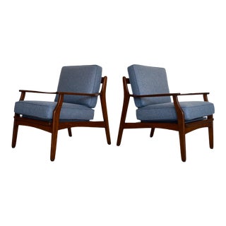 Mid-Century Danish Modern Lounge Chairs- A Pair For Sale