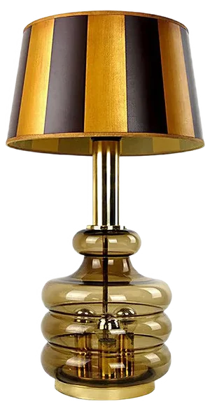 Mid-Century German Smoked Glass Table Lamp from Doria Leuchten