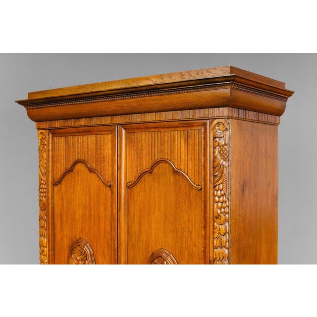 Art Nouveau Wardrobe in Oak For Sale - Image 10 of 18