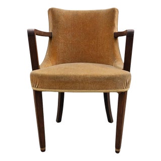 Art Deco British Velvet Salon Armchair, 1930 For Sale