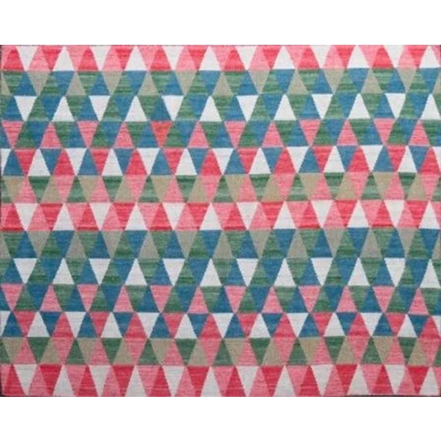 Handwoven European Style Flat Kilim Rug For Sale - Image 4 of 5