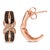 Contemporary 10K Rose Gold 1/3 Cttw White and Brown Diamond Milgrain Criss Cross J-Hoop Earrings (I-J Color, I1-I2 Clarity) For Sale - Image 3 of 5