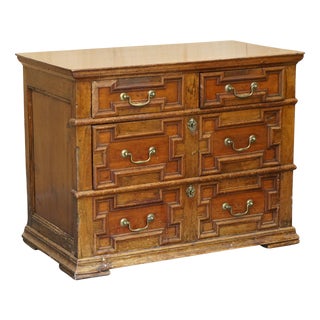 Antique English Oak Chest of Drawers, 1680 For Sale