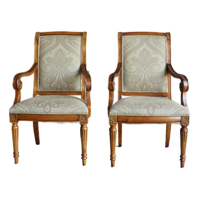 Ethan Allen Townhouse Addison Dining Arm Chairs ~ a Pair For Sale