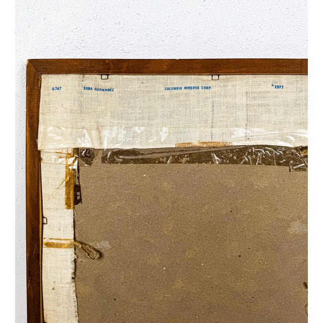 Textile Vintage Sara Gutierrez for Columbia Minerva Needlepoint Artwork For Sale - Image 7 of 7