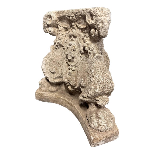 Large Neoclassical Cast Stone Architectural Capital With Ram Head Motifs For Sale