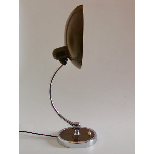 1950s German Bauhaus Model 6631 Brown Metal Desk Lamp by Christian Dell for Kaiser Idell, 1950s For Sale - Image 5 of 13