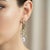 Fleur De Lis Chandelier Earrings Studs With Pear Moissanites in Silver, Gold, A Pair For Sale - Image 6 of 6