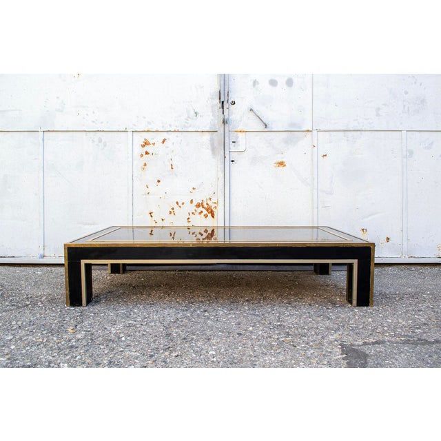 Low Laminate, Brass & Nickel-Plated Table, 1970s For Sale - Image 3 of 7