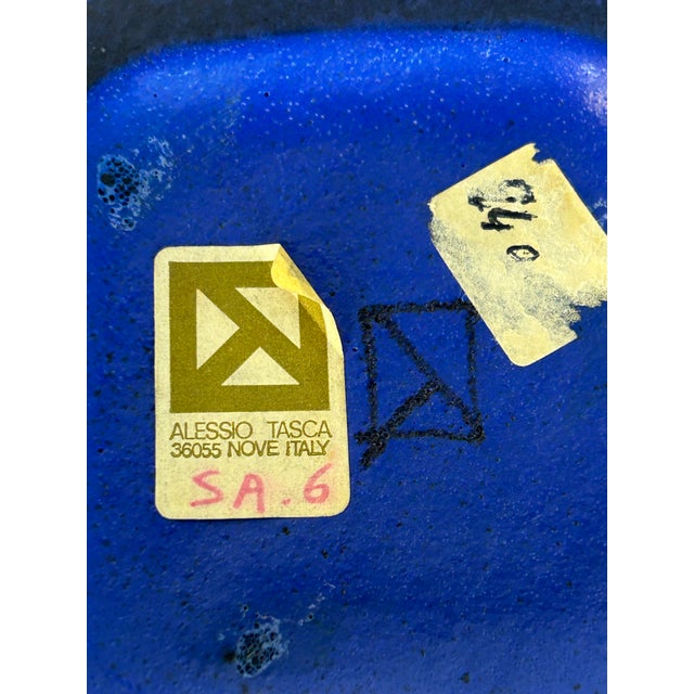 Cubic vase in cobalt blue glazed ceramic, the cubic shape is very rare. This piece has an attribution mark, I am sure that...