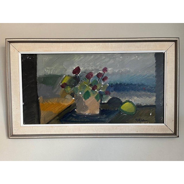 B. Sjööberg, Flower Motif, 1950s, Oil on Canvas, Framed For Sale - Image 18 of 18