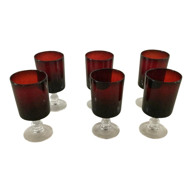 Vintage Cristal d'Arque-Durand Roemer Glasses- Set of 6 For Sale