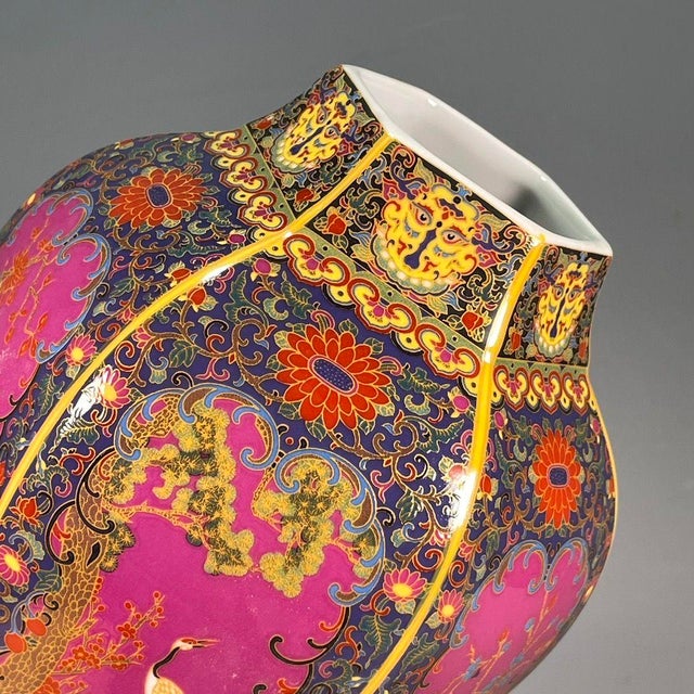 Chinese Pink Ground Painted Enamel Porcelain Vase With Bird & Floral Motif For Sale In Los Angeles - Image 6 of 8