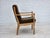 1970s Danish Armchair in Striped Furniture Wool and Carved Oak Wood, 1970s For Sale - Image 5 of 17
