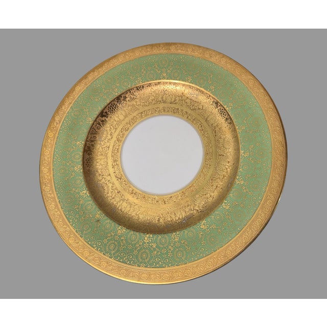 Mid 20th Century Set of 8 Selb Bavaria Hutschenreuther Gilt Decorated 10-7/8" Dinner Plates For Sale - Image 5 of 12