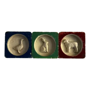 Antique French Stone Animal Molds - Set of 3