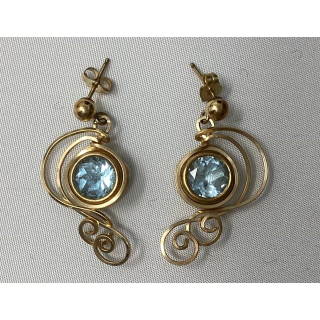 Late 20th Century 77ct Lemon Quartz Necklace With Blue Topaz Accent and Complementary Earrings, 3 Pieces For Sale - Image 4 of 5