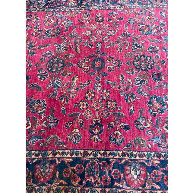 Textile Antique Persian Mohajeran Sarouk Rug For Sale - Image 7 of 12