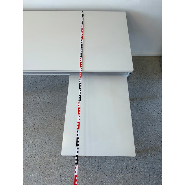 Silver Program 570 Desk with Typewriter Table Extension by Dieter Rams for Vitsoe, 1970s, Set of 2 For Sale - Image 8 of 10