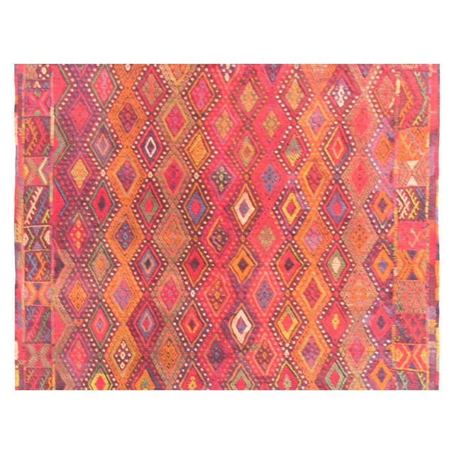 Textile Vintage Uzbek Sumak Rug For Sale - Image 7 of 15