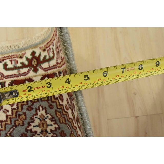 Heriz Runner 2’7” X 5’8” Blue Wool Tribal Hand-Knotted Oriental Rug For Sale - Image 9 of 11