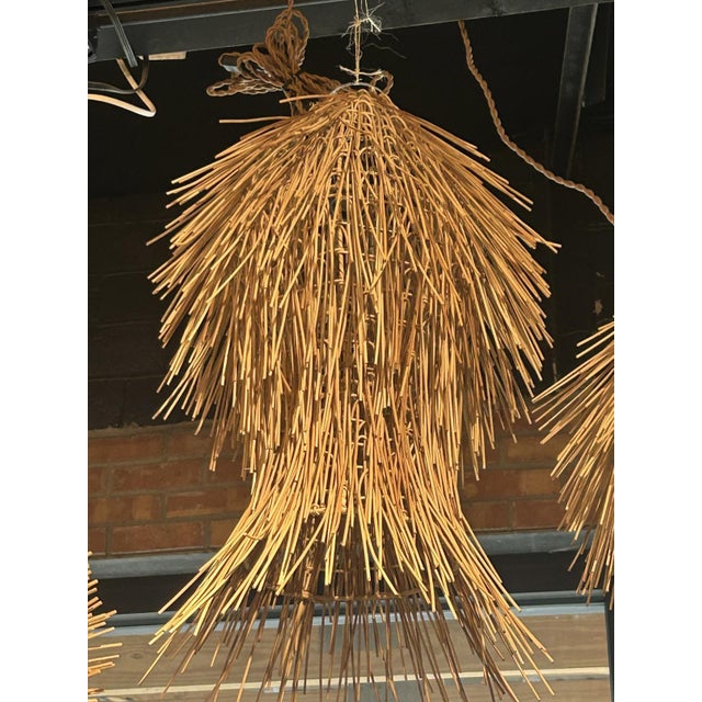 Early 21st Century Pair of Decorative French Rattan Pendant Lights For Sale - Image 5 of 12