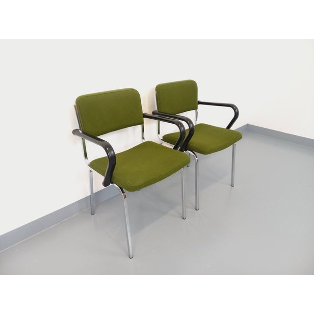 Set of Fabric and Chrome Armchairs, 1970s For Sale - Image 9 of 18