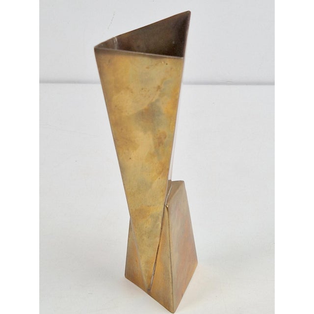 Art Deco Cubist Brass Vase from WMF, 1930s For Sale - Image 12 of 14