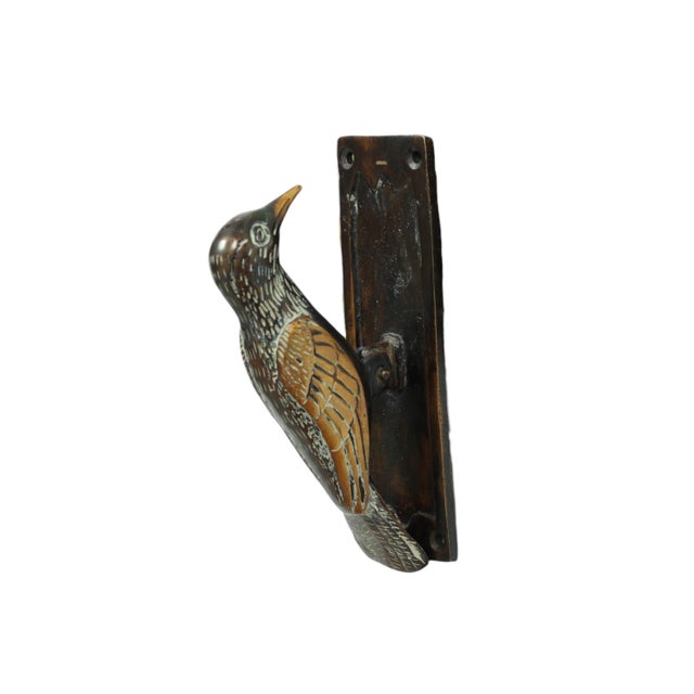 Green Brass Woodpecker Door Knocker Chairish