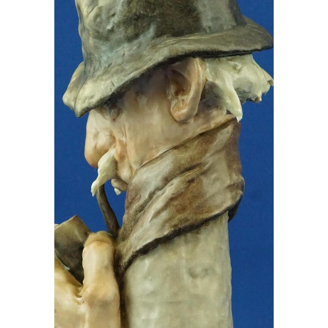 20th Century Ironic Bust of an Elderly Man with a Pipe by Giuseppe Cappè for Capodimonte, Italy, 1950s For Sale - Image 16 of 18