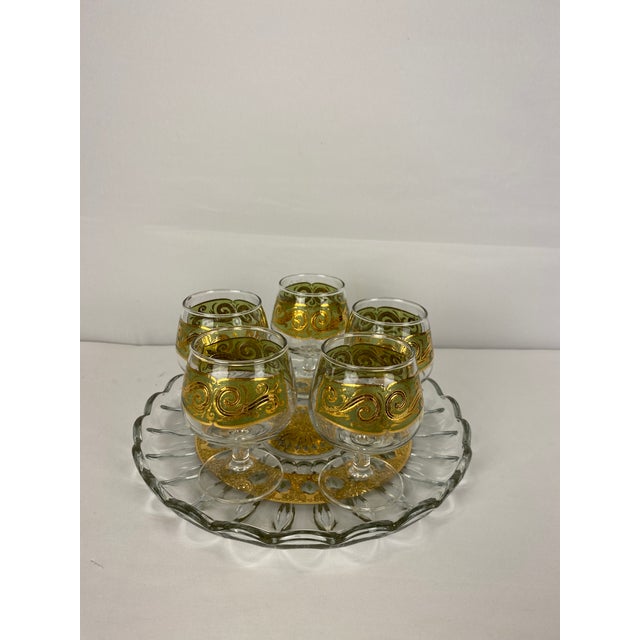 Culver Ltd. Culver Glass Serving Tray or Culver 22-Karat Gold Leaf Serving Platter For Sale - Image 4 of 4