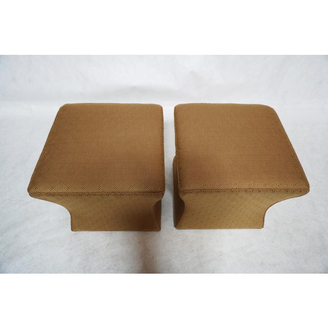 Mid-Century Modern Late 20th Century Pair of Custom Upholstered Ottomans by Ross For Sale - Image 3 of 12