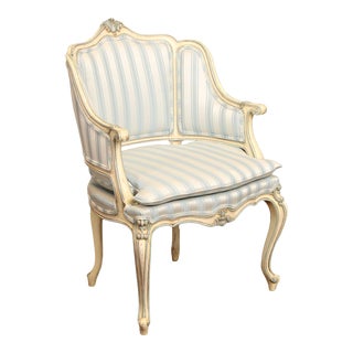 Karges French Provincial Style Painted Bergere Armchair For Sale