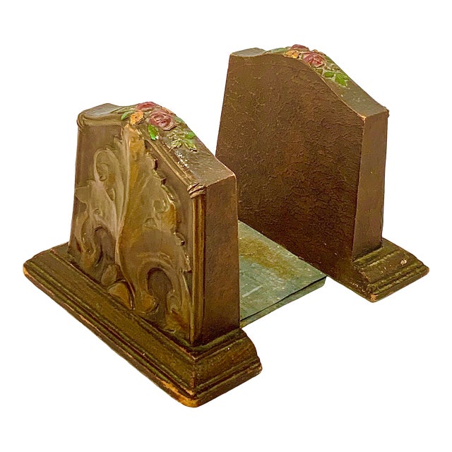 Early 20th Century Antique Art Nouveau Carved Wood Bookends - a Pair For Sale