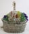 Metal 1930s Czechoslovakian Art Glass Fruit Basket Lamp, Czech Glass For Sale - Image 7 of 11