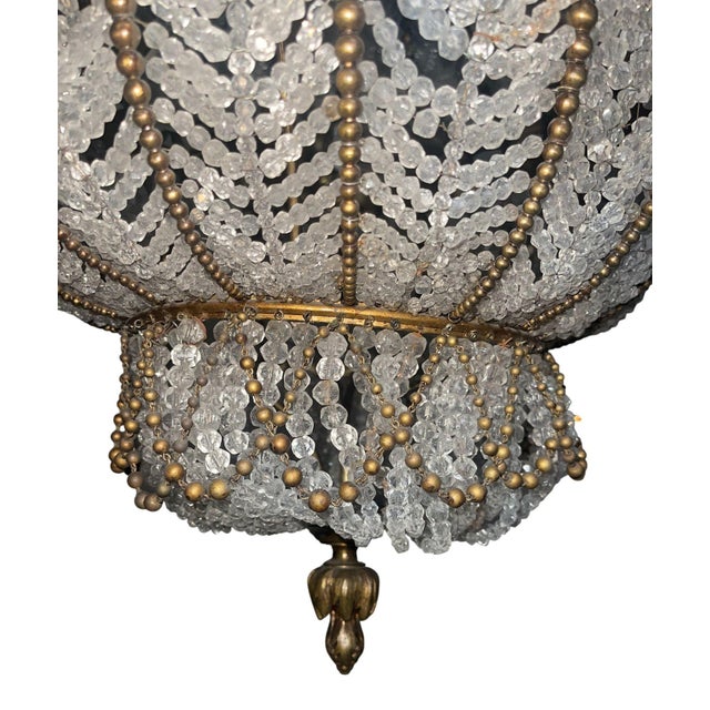 19th Century 19th Century French Bronze and Beaded Chandelier For Sale - Image 5 of 9