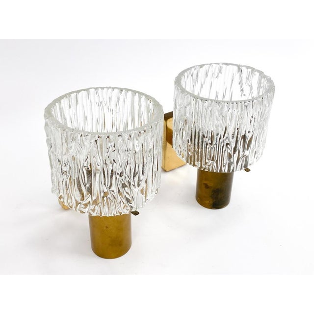 1950's Swedish Pendant Light and Two Sconces by Carl Fagerlund for Orrefors- A Three Piece Set For Sale - Image 14 of 17