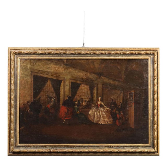 Parlour of the Nuns of San Zaccaria, Oil on Canvas, Framed For Sale